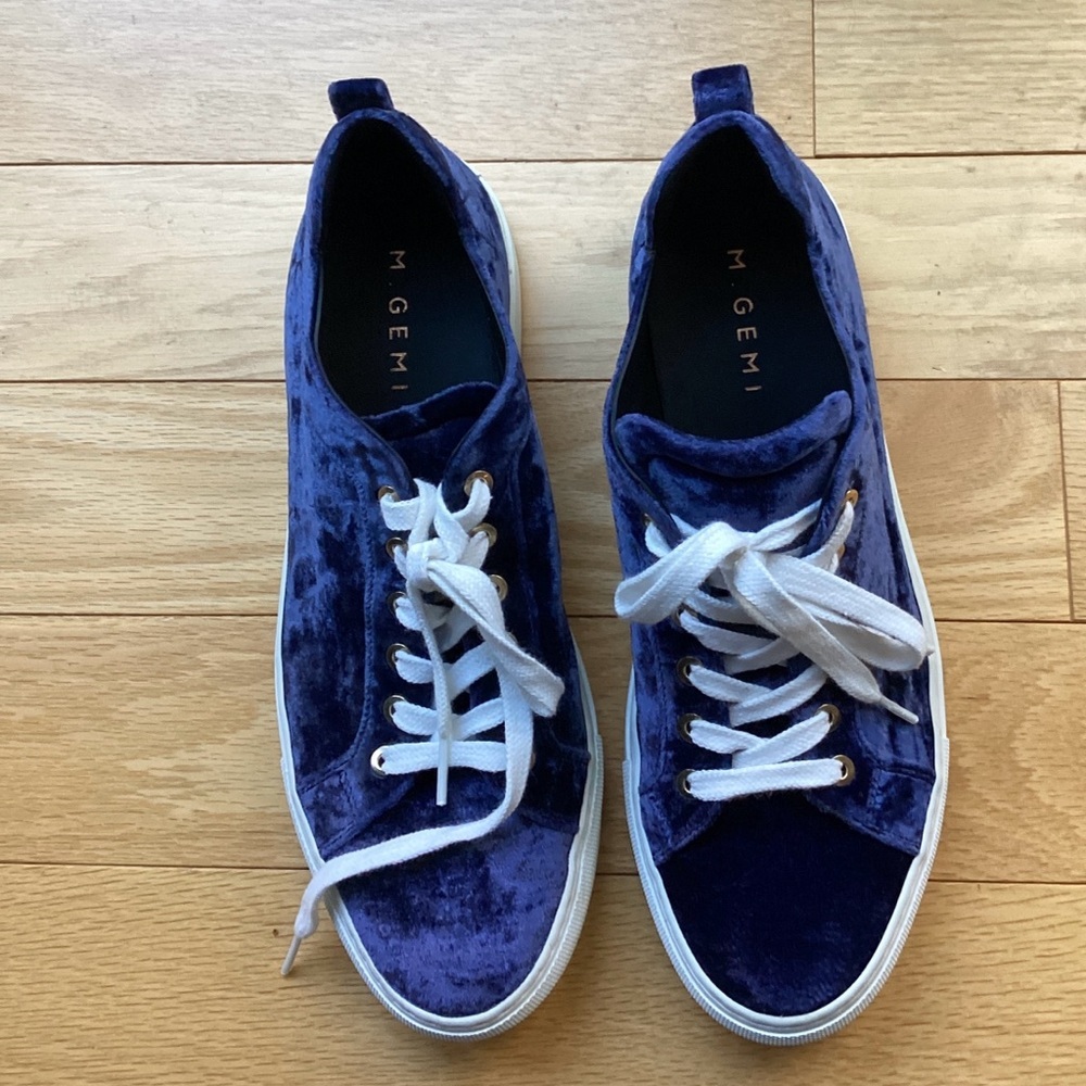M. Gemi Women's Palestra Blue Velvet Sneaker
